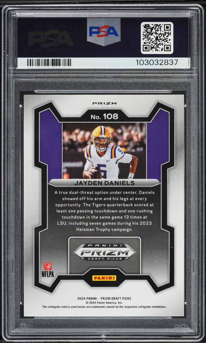 2024 Panini Prizm Draft Picks Silver Jayden Daniels ROOKIE #108