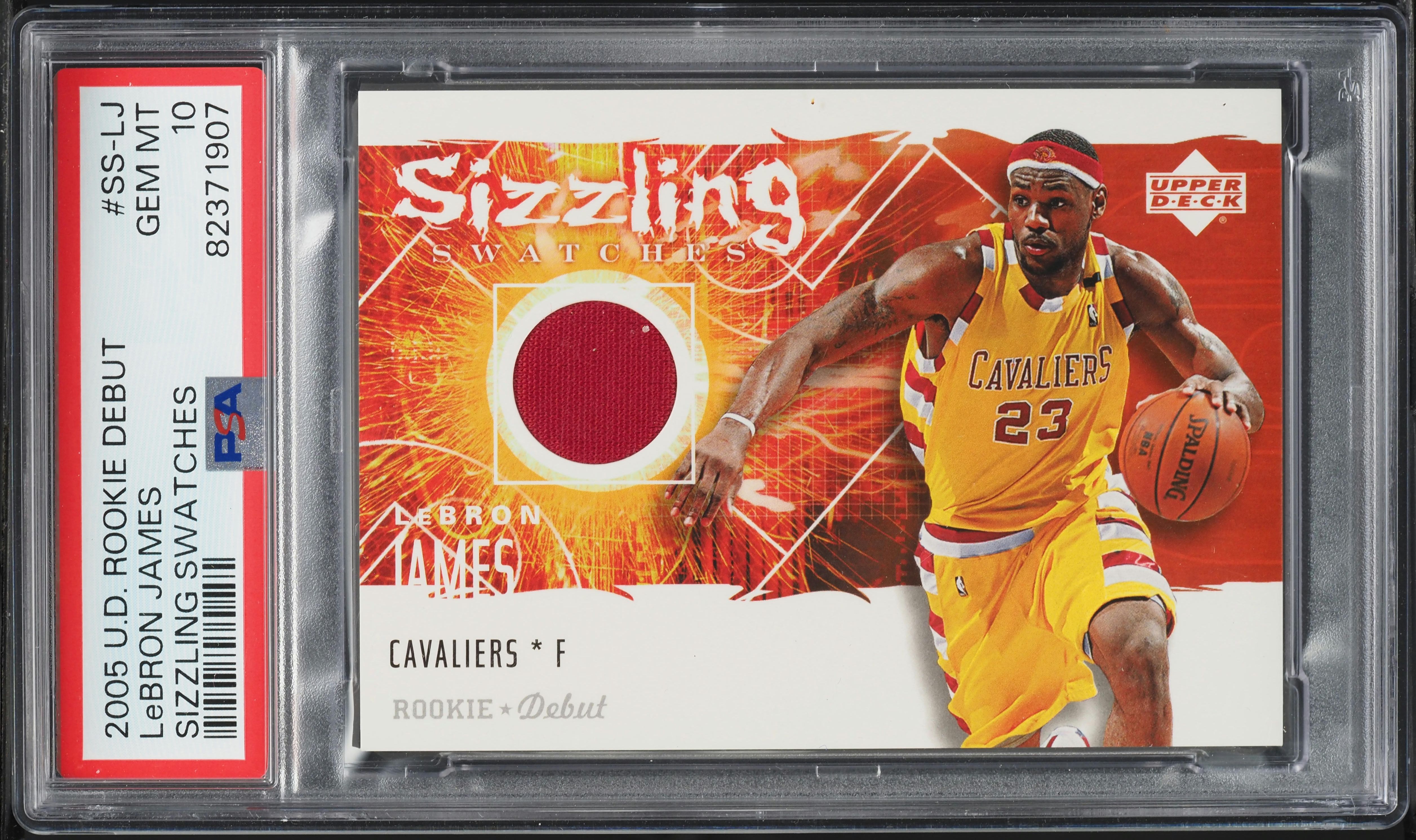 2005 Upper Deck Debut Sizzling LeBron James PATCH #SS-LJ PSA 10