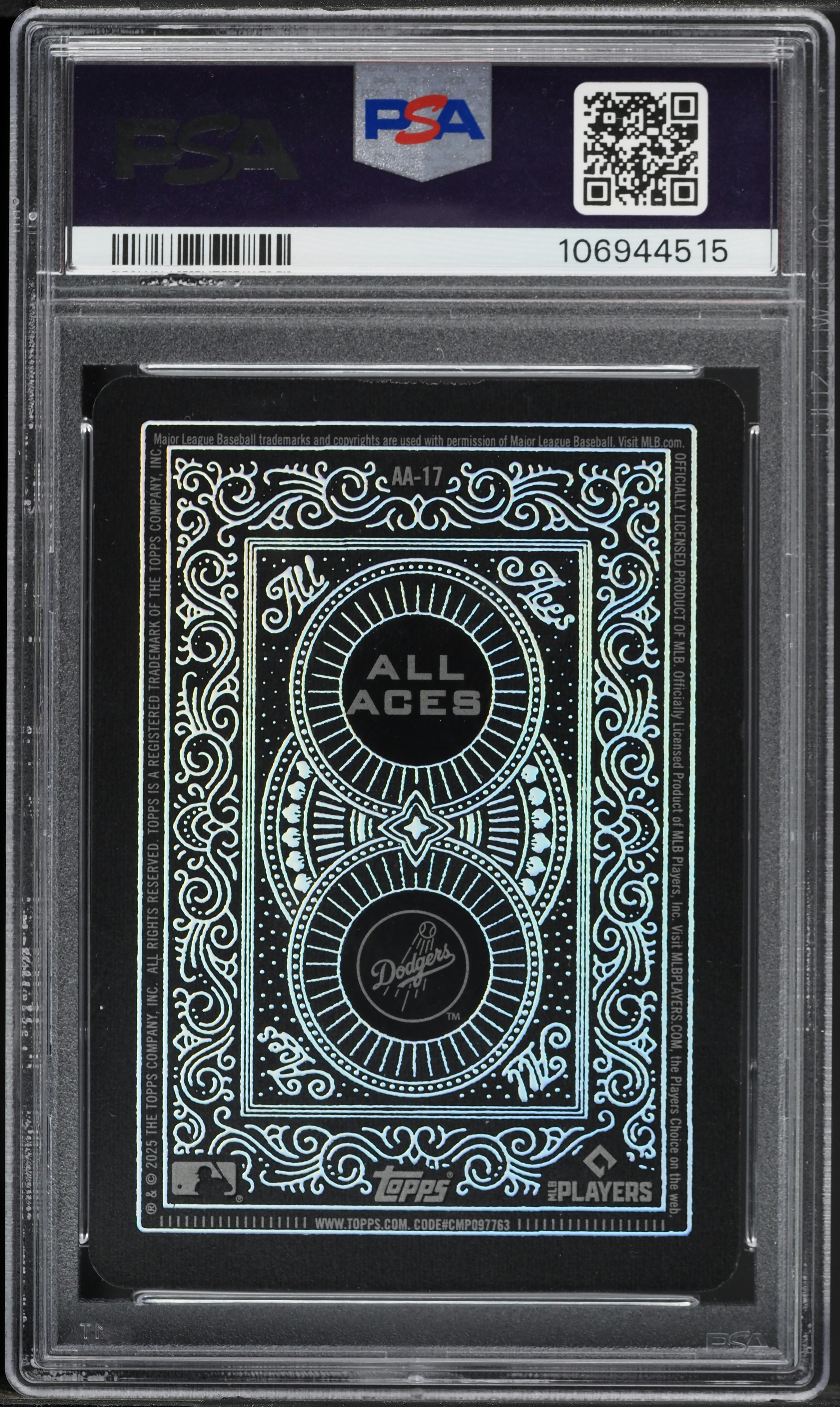 2025 Topps All Aces Yoshinobu Yamamoto #AA17 PSA 10 GEM MINT on