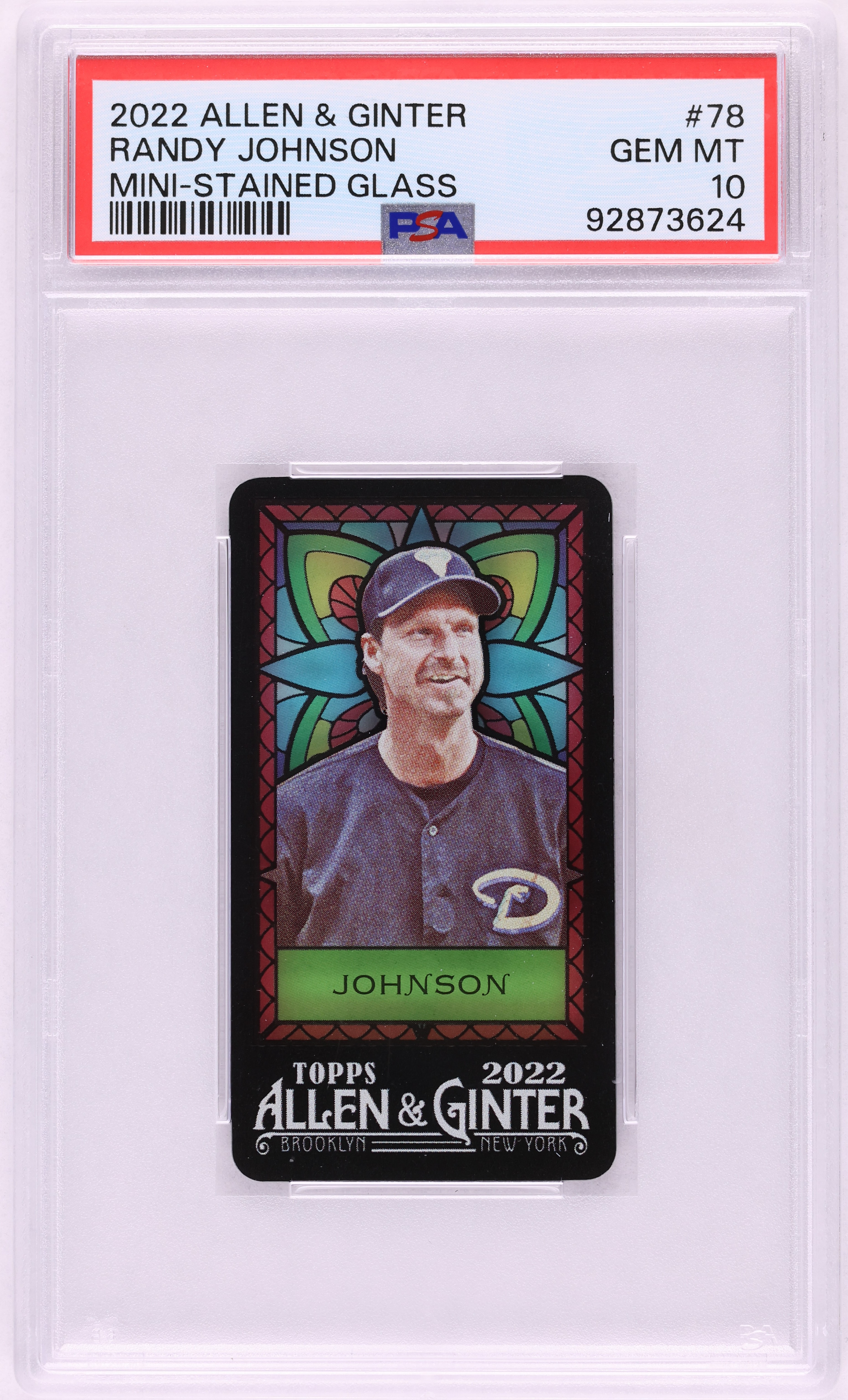 2022 Topps Allen & Ginter Mini Stained Glass Randy Johnson #78 PSA