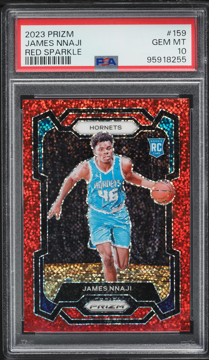 2023 Panini Prizm Red Sparkle James Nnaji ROOKIE #159 PSA 10 GEM MINT