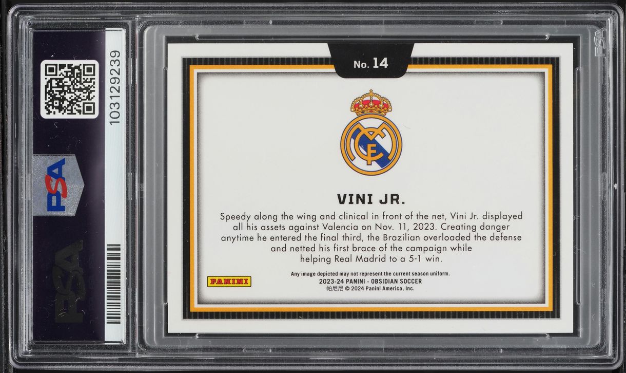 2023 Panini Obsidian Black Colorblast Vini Jr. #14 PSA 10 GEM MINT