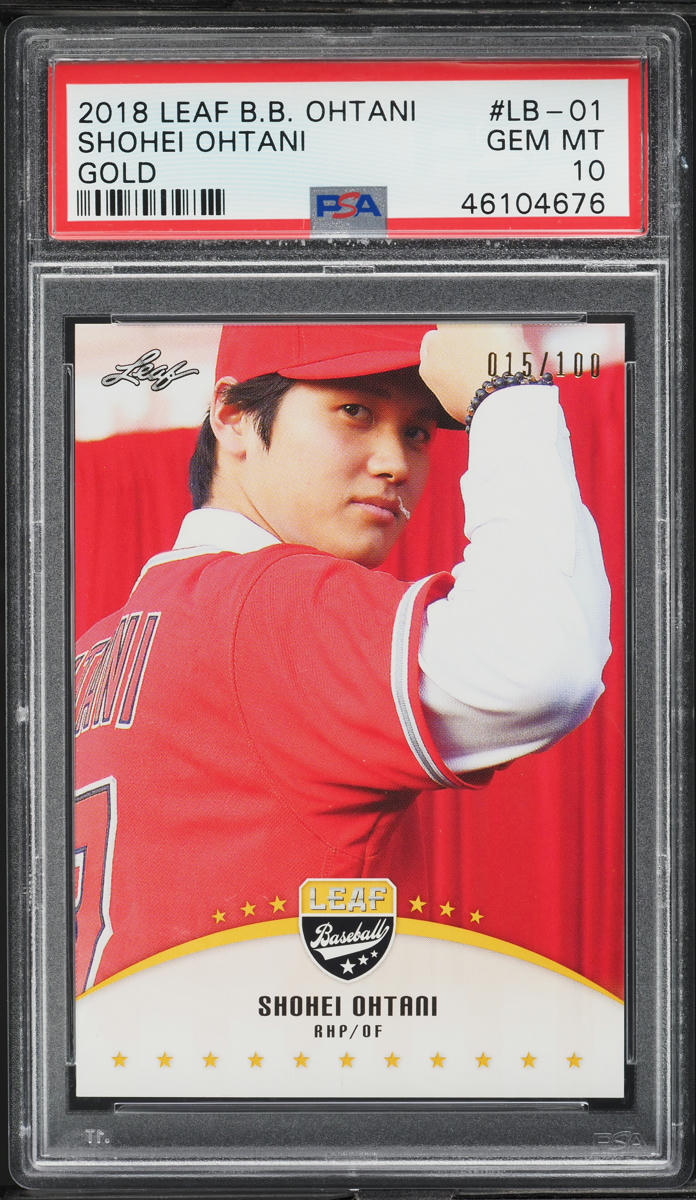 2018 Leaf Baseball Ohtani Gold Shohei Ohtani ROOKIE /100 #LB-01 PSA 10 GEM MINT