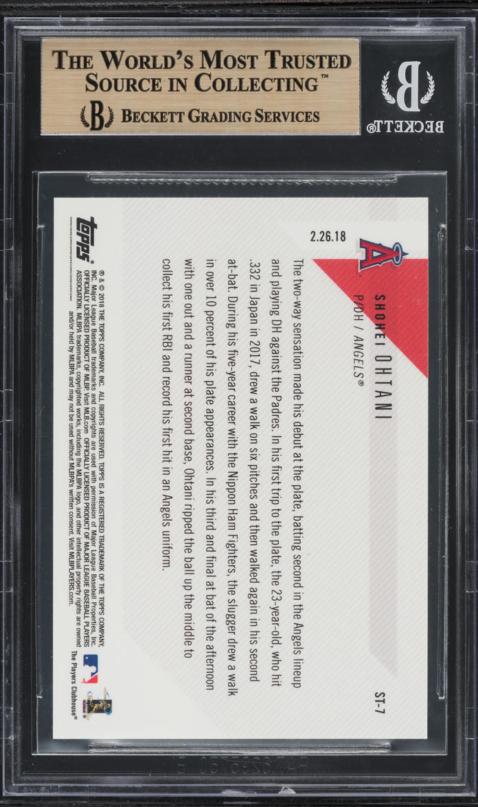 2018 Topps Now Shohei Ohtani ROOKIE #ST-7 BGS 10 PRISTINE