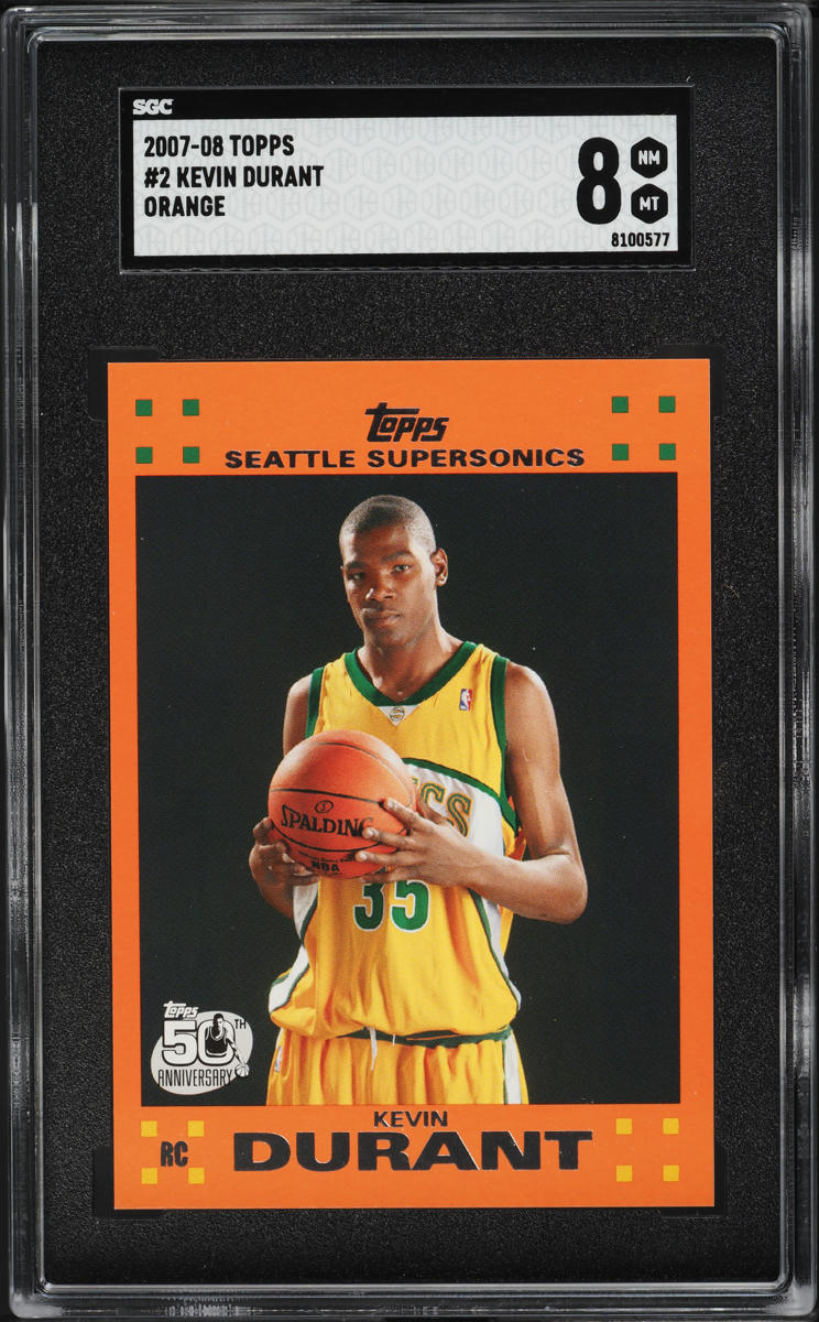 2007 Topps Basketball Orange Kevin Durant ROOKIE #2 SGC 8 NM-MT
