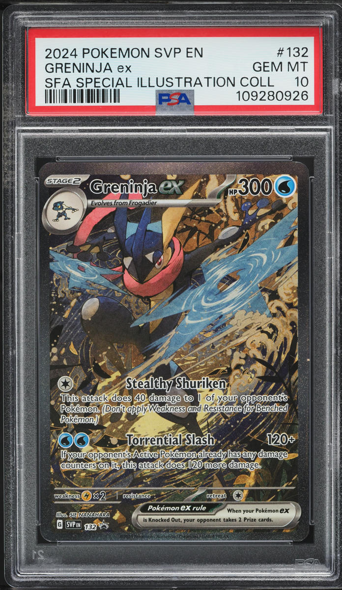 PSA 10 Greninja ex SAR 090⁄066 Crimson Haze sv5a Pokemon Card