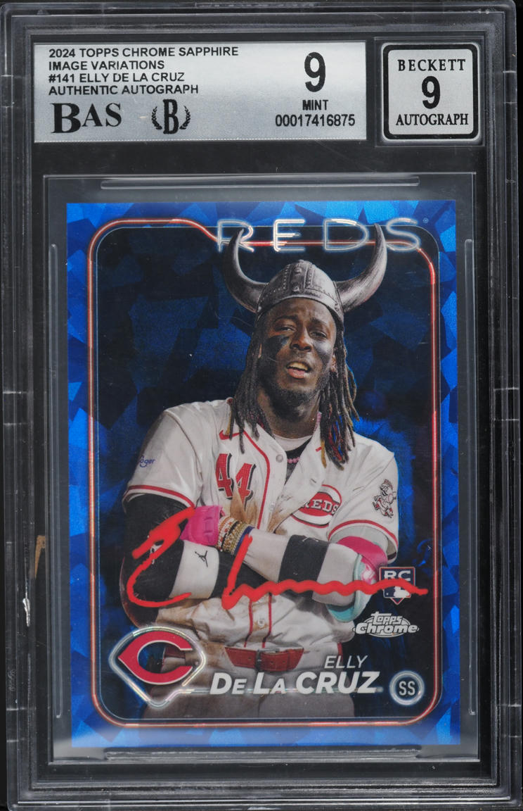 2024 Topps Chrome Sapphire Image Variation Elly De La Cruz SP RC AUTO #141 BGS 9