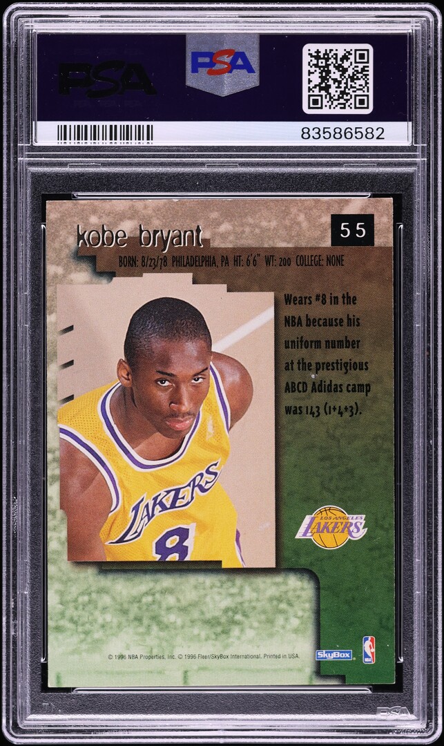 1996 Skybox Premium Kobe Bryant ROOKIE AUTO #55 PSA AUTH on