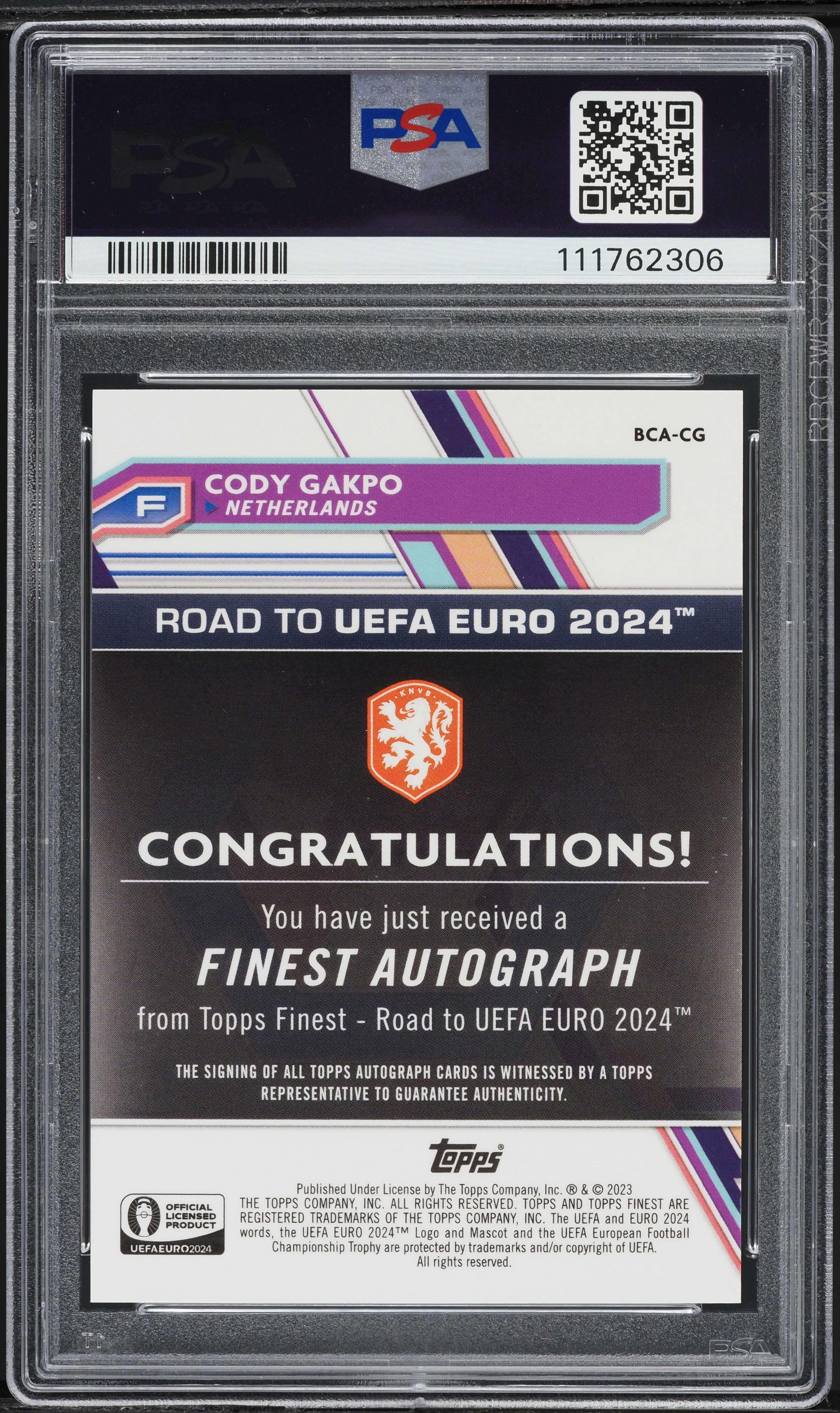 2023 Finest Road To Uefa Euro '24 Orange Ref. Cody Gakpo AUTO /25