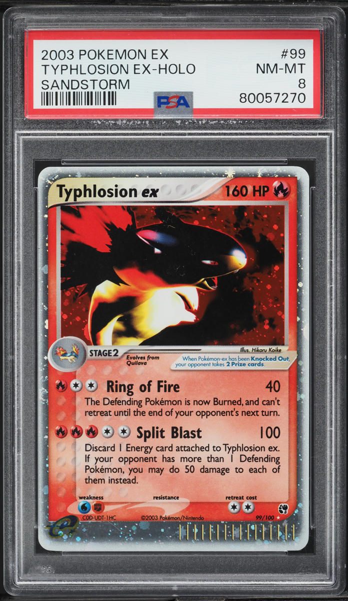 2003 Pokemon EX Sandstorm Holo Typhlosion ex #99 PSA 8 NM-MT