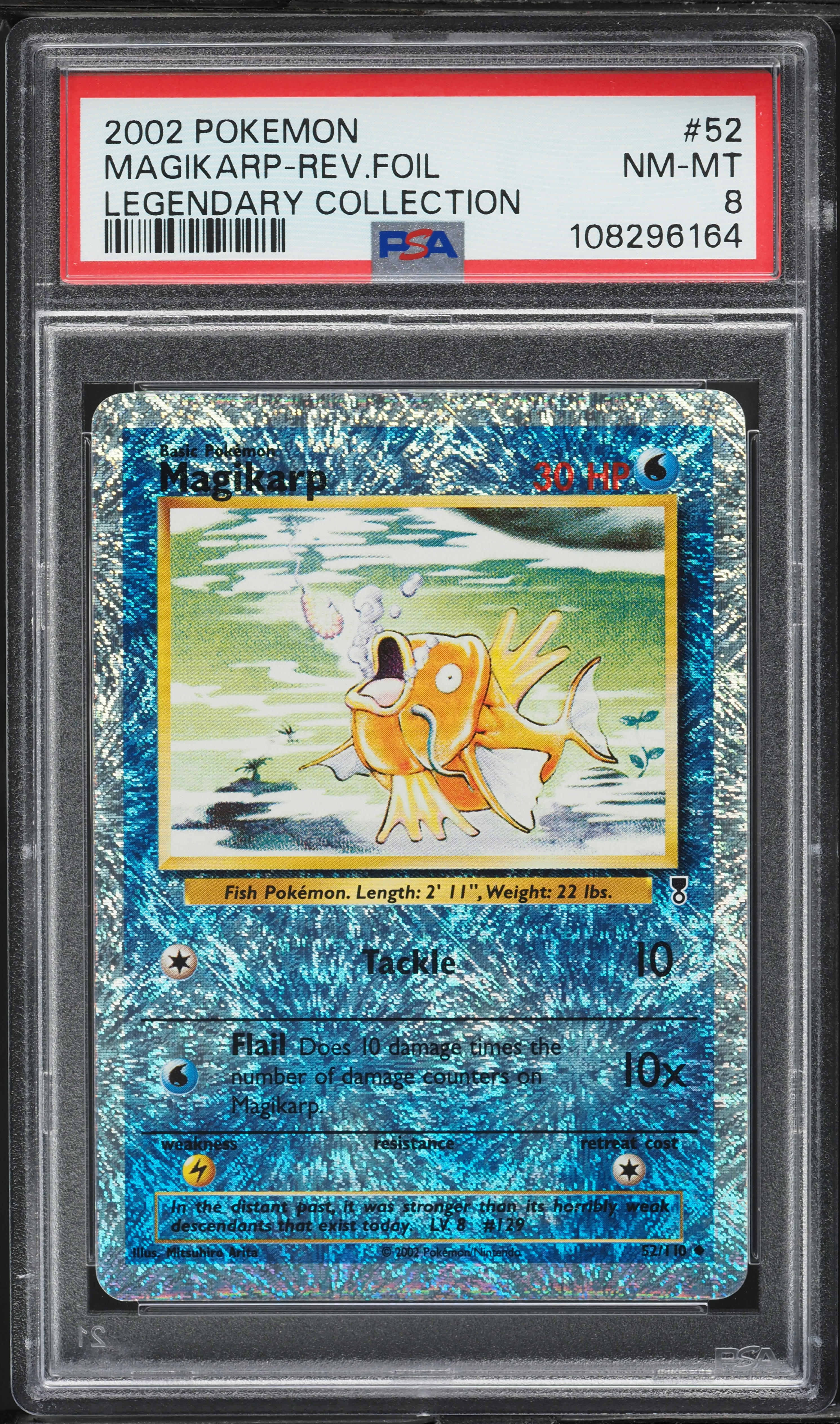 2002 Pokemon Legendary Collection Reverse Holo Magikarp #52 PSA 8