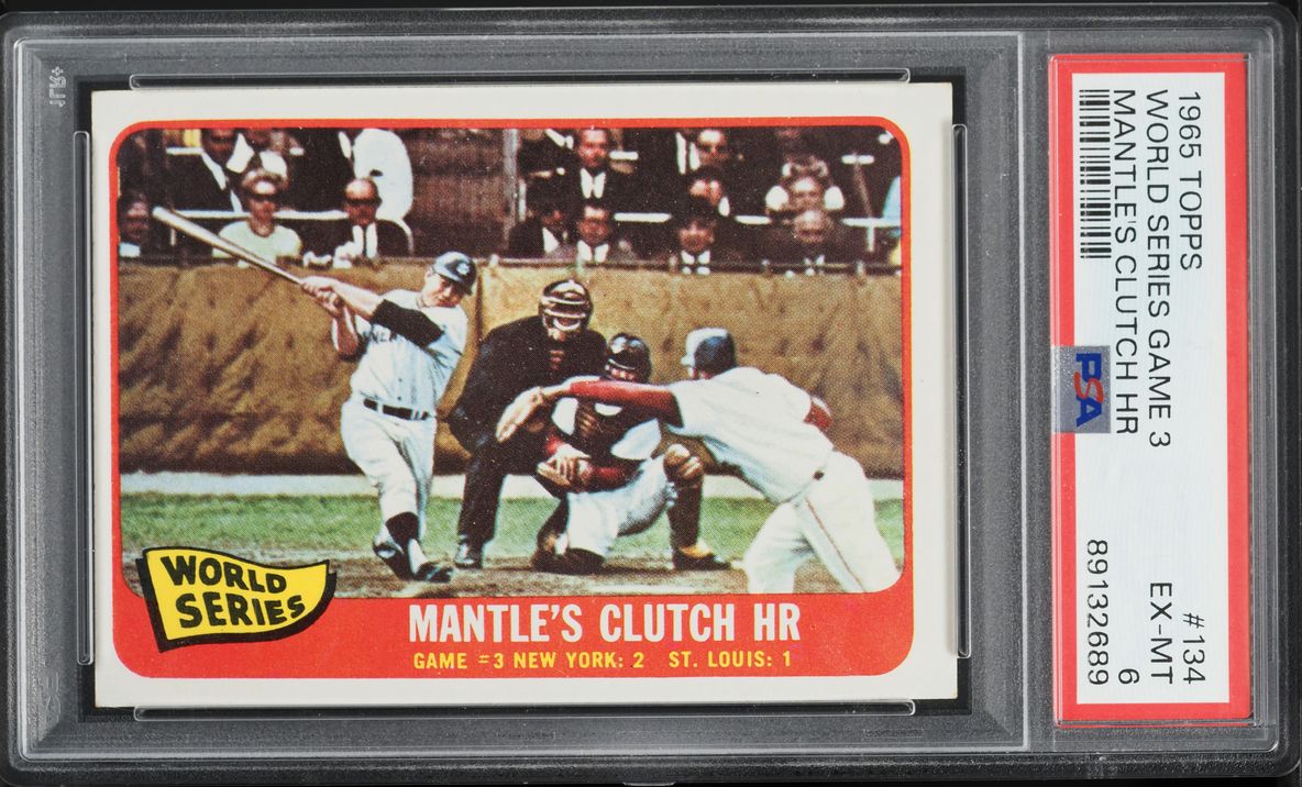 1965 Topps Mickey Mantle WORLD SERIES GAME 3 #134 PSA 6 EXMT