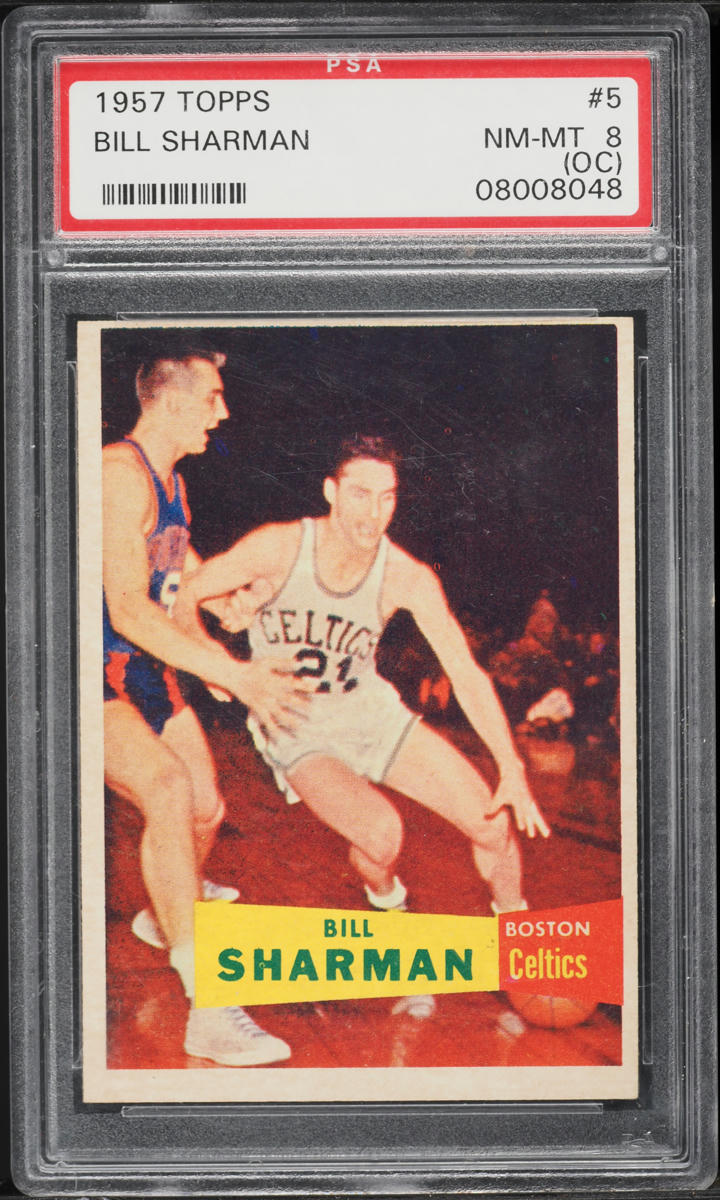 1957 Topps Basketball Bill Sharman ROOKIE #5 PSA 8(oc) NM-MT
