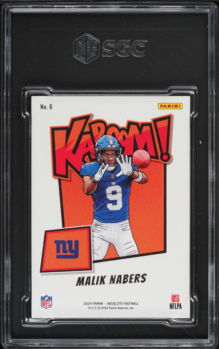 2024 Absolute Kaboom! Vertical Gold Malik Nabers ROOKIE JSY # 9/10 #6 SGC 8.5