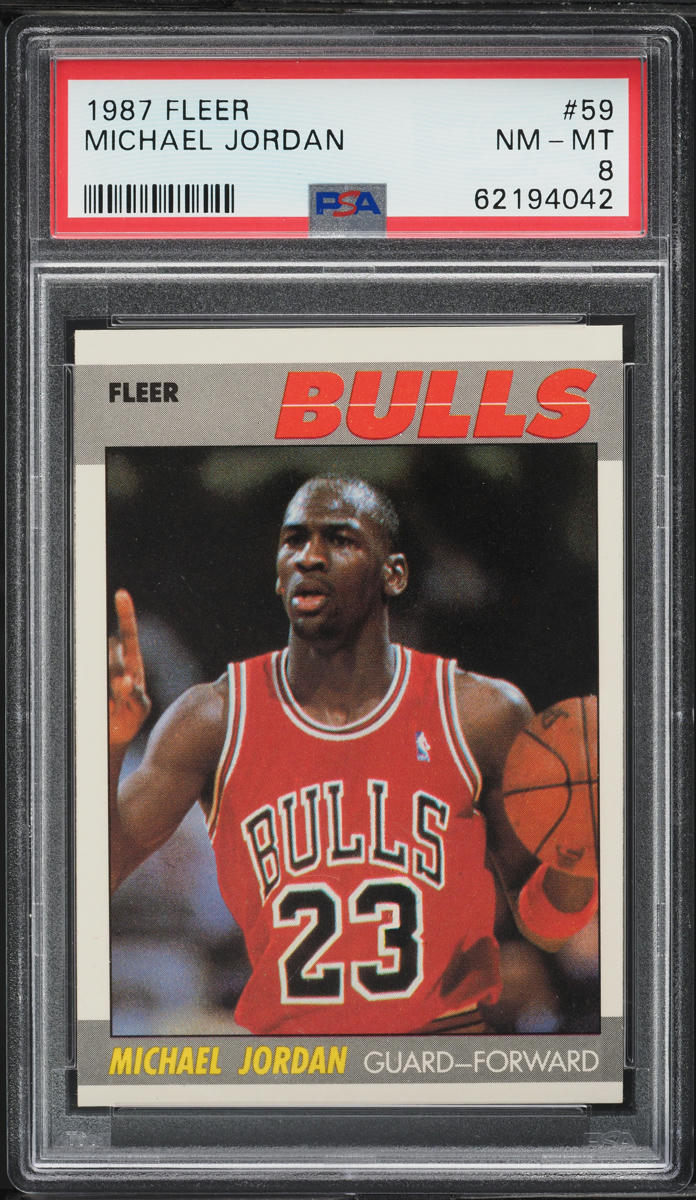 1987 Fleer Basketball Michael Jordan #59 PSA 8 NM-MT