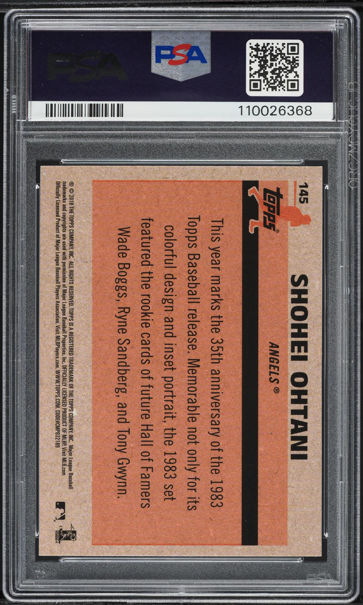2018 Topps Silver Pack '83 Chrome Promo Shohei Ohtani ROOKIE #145 PSA 10 GEM