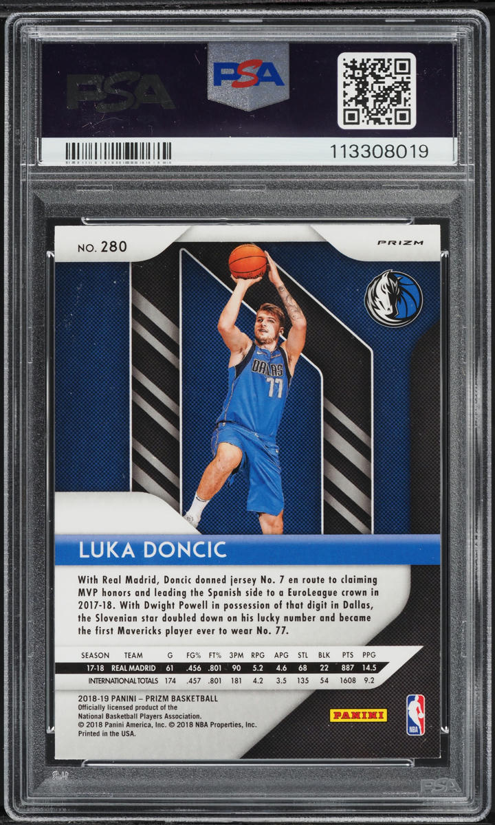 2018 Panini Prizm Purple Wave Luka Doncic ROOKIE #280 PSA 9 MINT