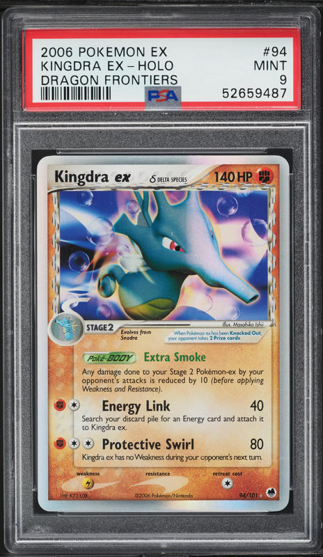 2006 Pokemon EX Dragon Frontiers Holo Kingdra ex #94 PSA 9 MINT on