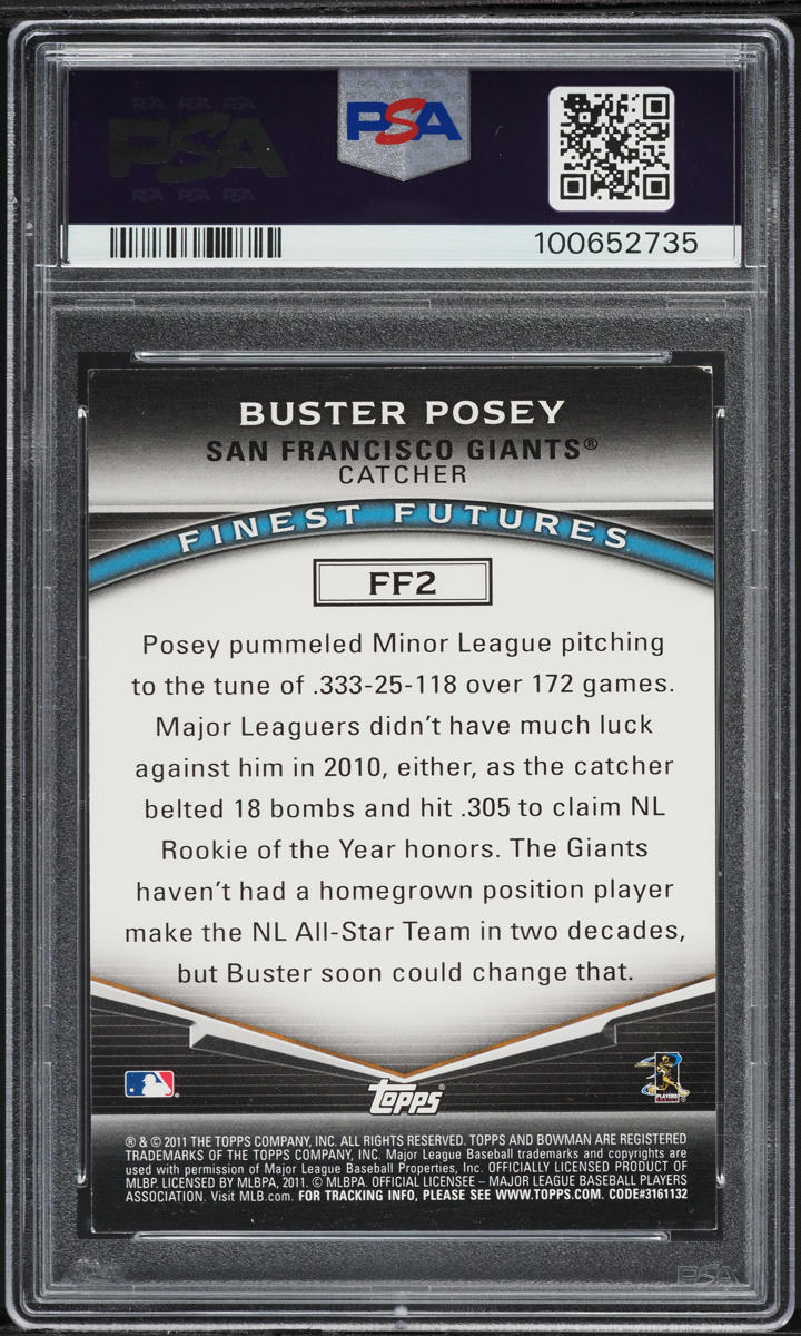 2011 Bowman Finest Futures Buster Posey #FF2 PSA 5 EX