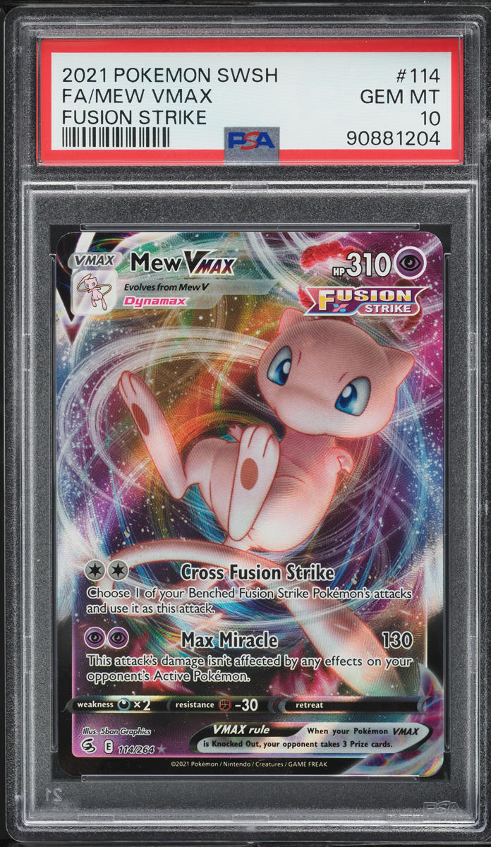 2021 Pokemon Sword & Shield Fusion Strike Full Art Mew VMAX #114