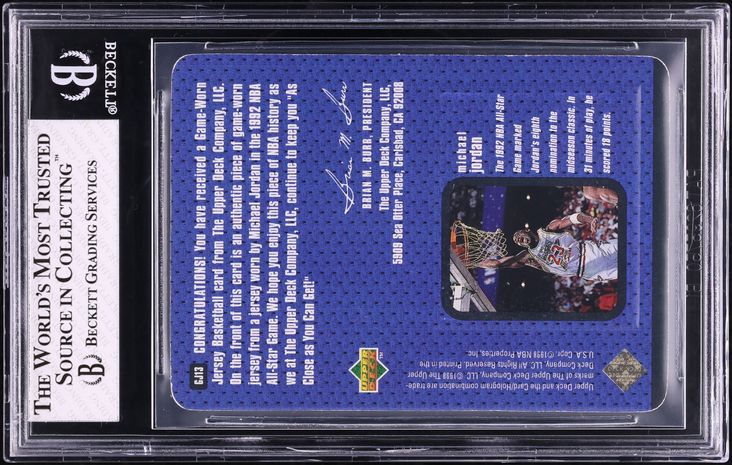 1997 Upper Deck Game Jerseys Michael Jordan PATCH #GJ13 BGS 8 NM-MT