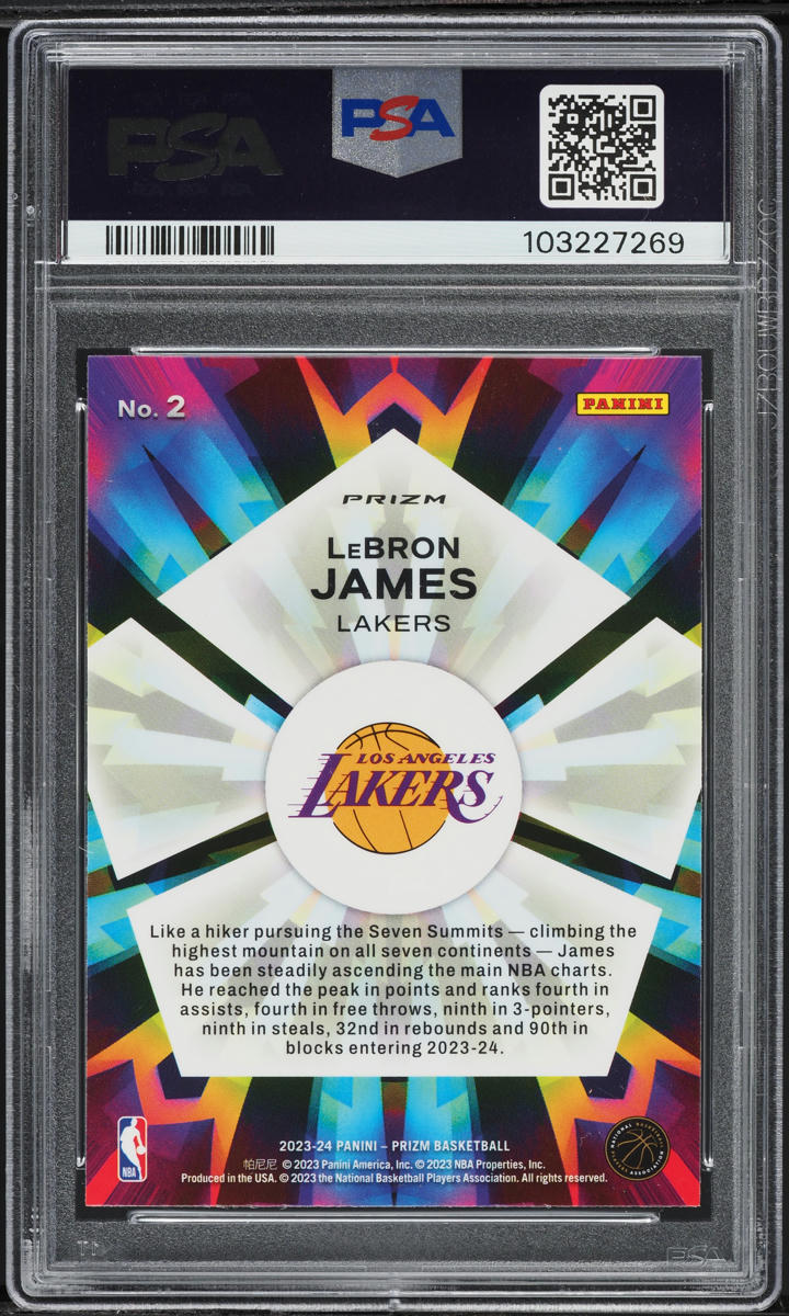 2023 Panini Prizm Kaleidoscopic Silver LeBron James #2 PSA 10 GEM