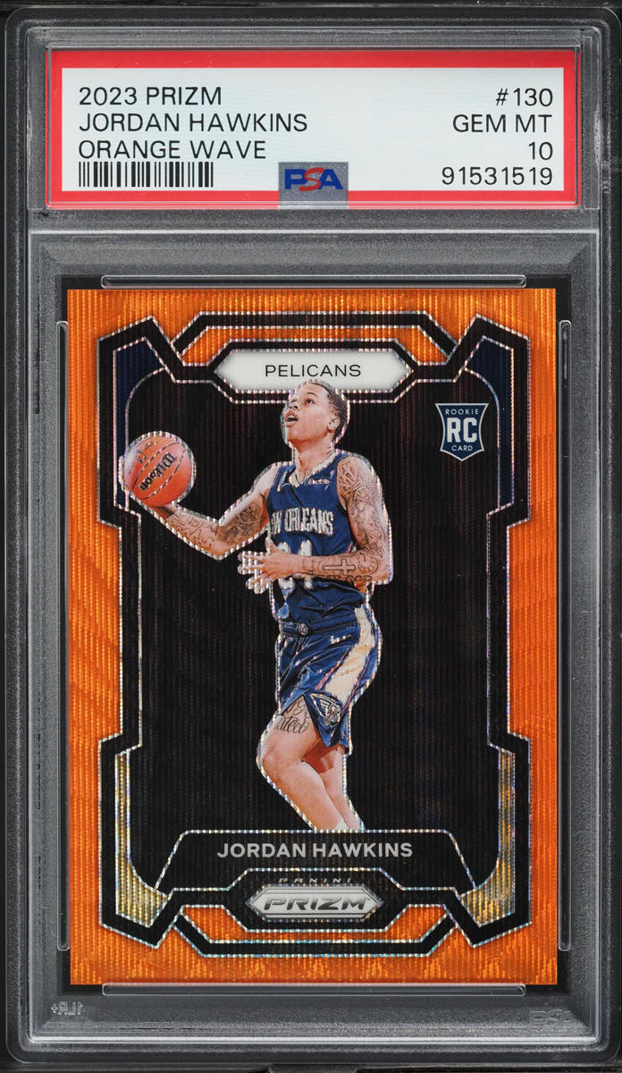 2023 Panini Prizm Orange Wave Jordan Hawkins ROOKIE /60 #130 PSA 10 GEM MINT