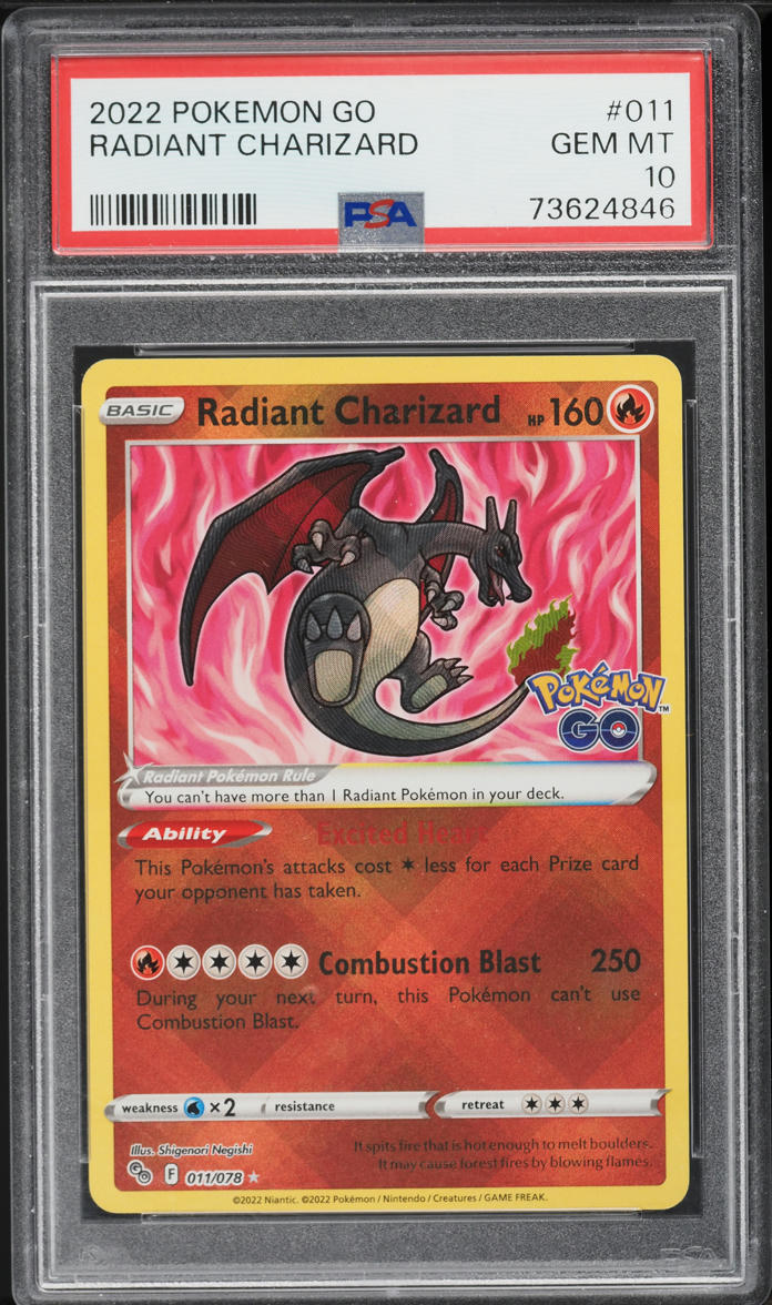 2022 Pokemon Sword & Shield Pokemon GO Radiant Charizard #11 PSA 10 GEM MINT