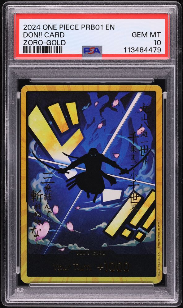 2024 One Piece Premium The Best Zoro Gold Don!! Card PSA 10 GEM