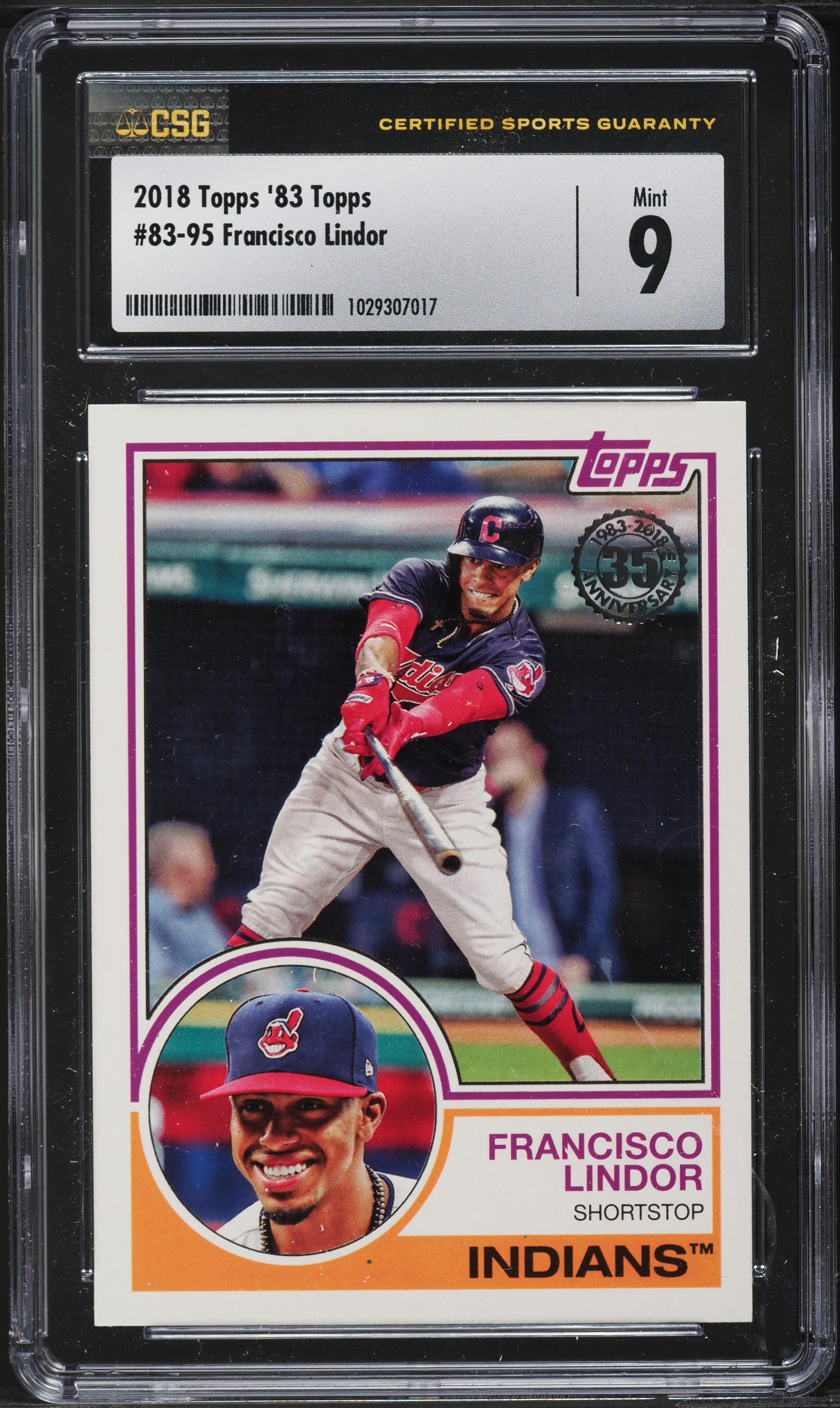 2018 Topps '83 Francisco Lindor #83-95 CSG 9 MINT on Fanatics Collect