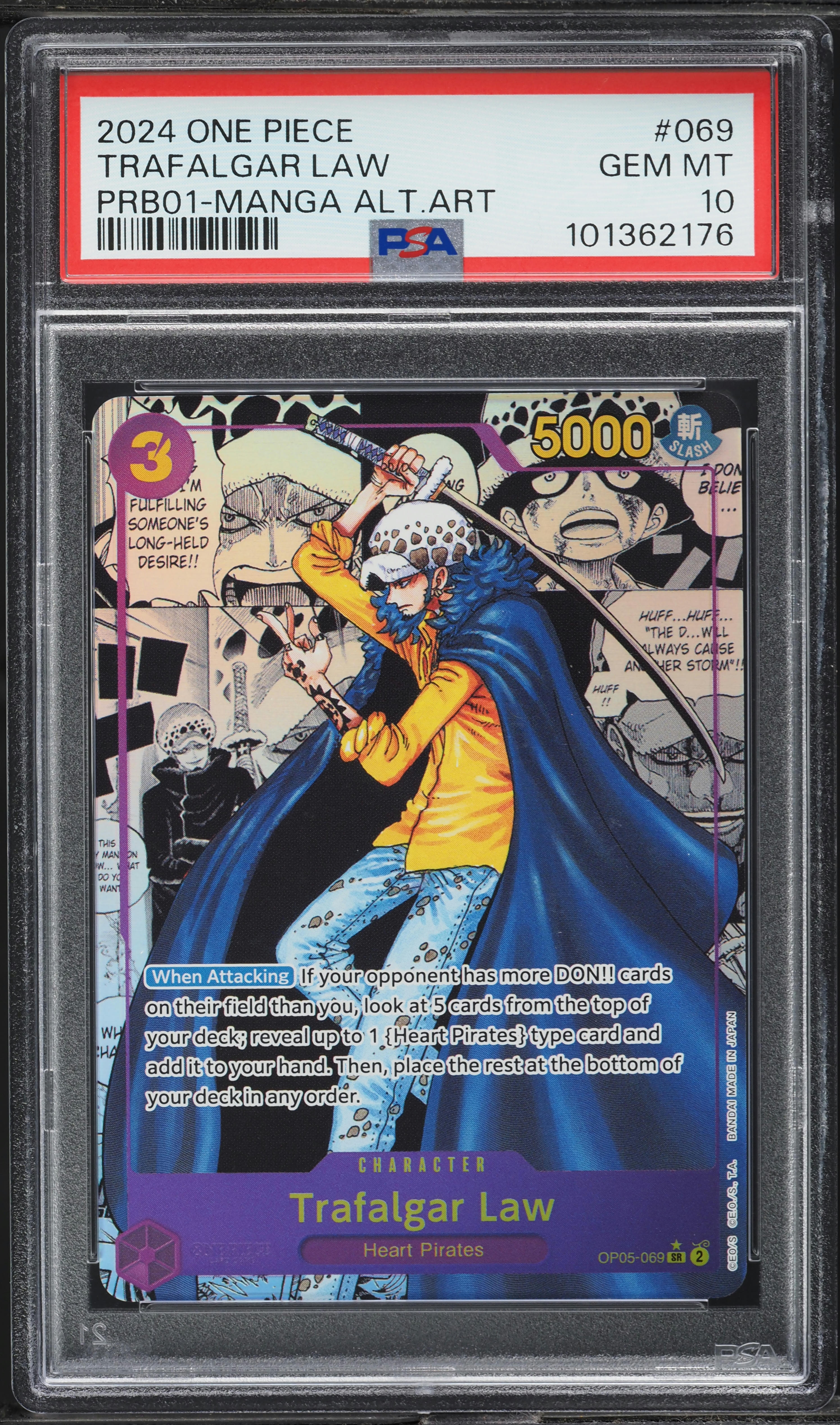 2024 One Piece Premium Booster The Best Manga Alt Art Trafalgar