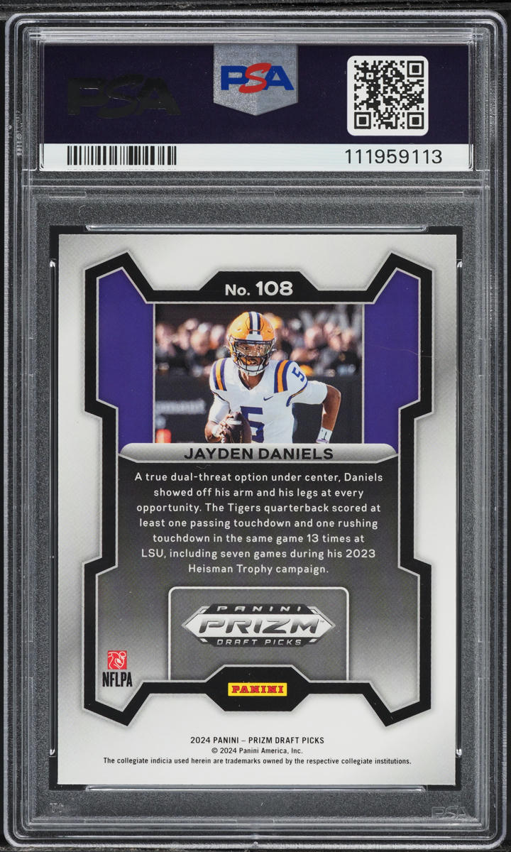 2024 Panini Prizm Draft Picks Jayden Daniels ROOKIE #108 PSA 10 GEM MINT