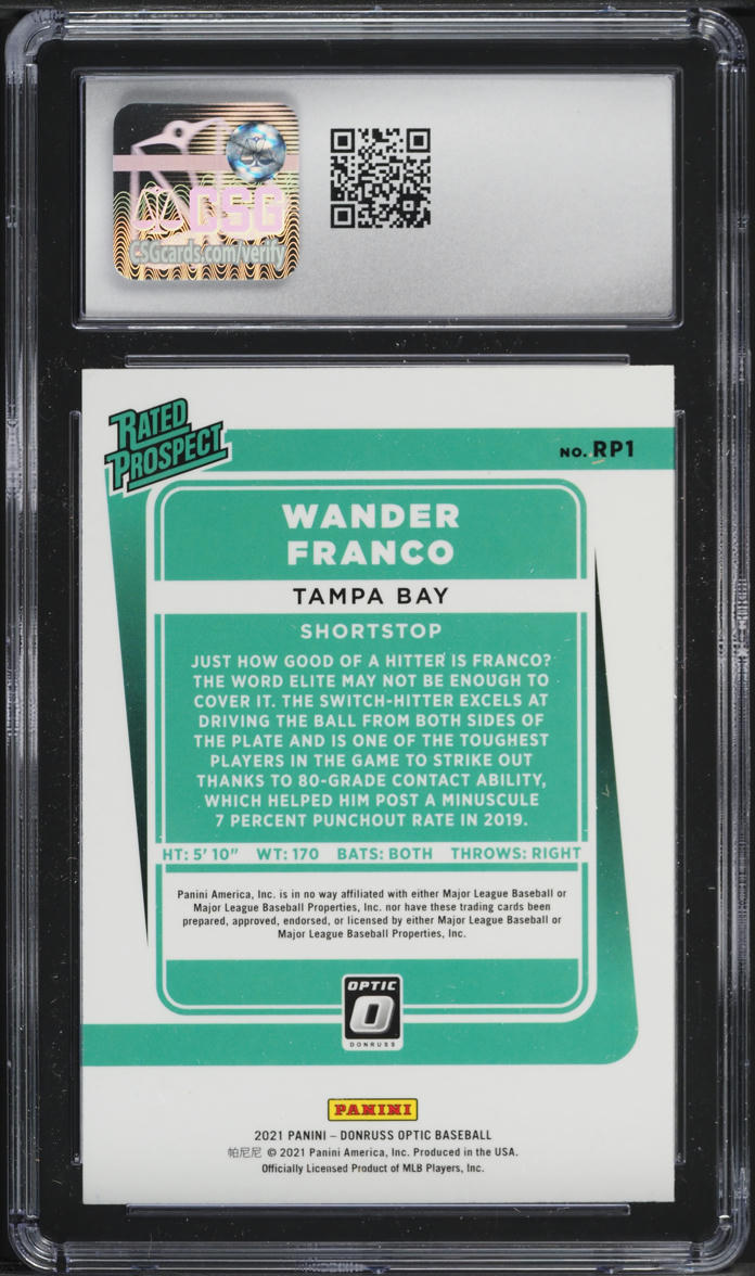 2021 Donruss Optic Wander Franco ROOKIE #RP1 CSG 9 MINT