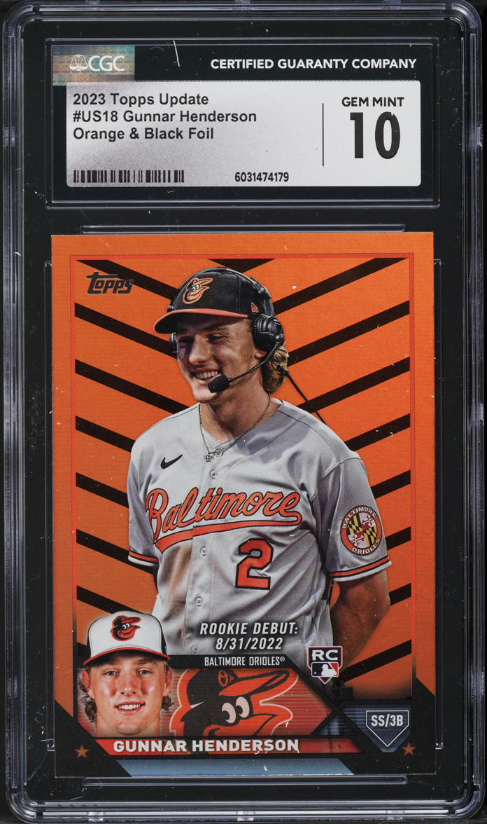 2023 Topps Update Orange & Black Foil Gunnar Henderson ROOKIE