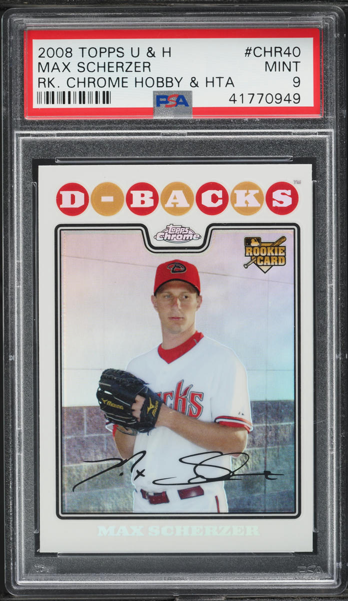 2008 Topps Chrome Update & Highlights Max Scherzer ROOKIE #CHR40 PSA 9 MINT