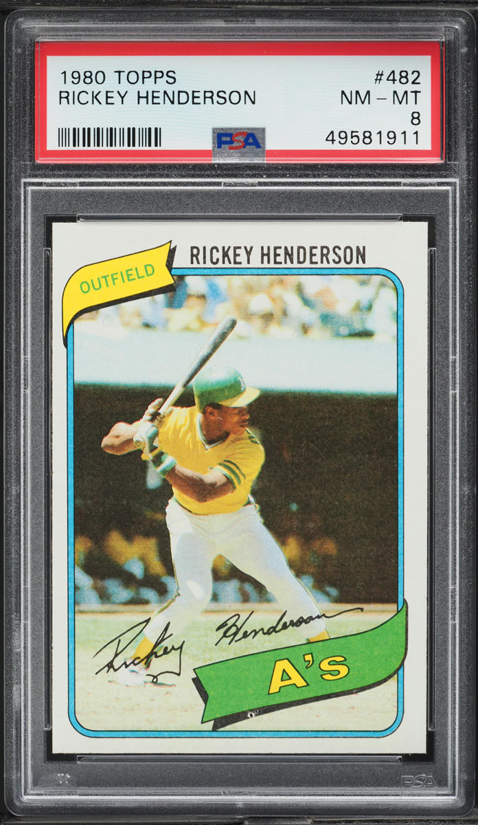 1980 Topps Rickey Henderson ROOKIE #482 PSA 8 NM-MT