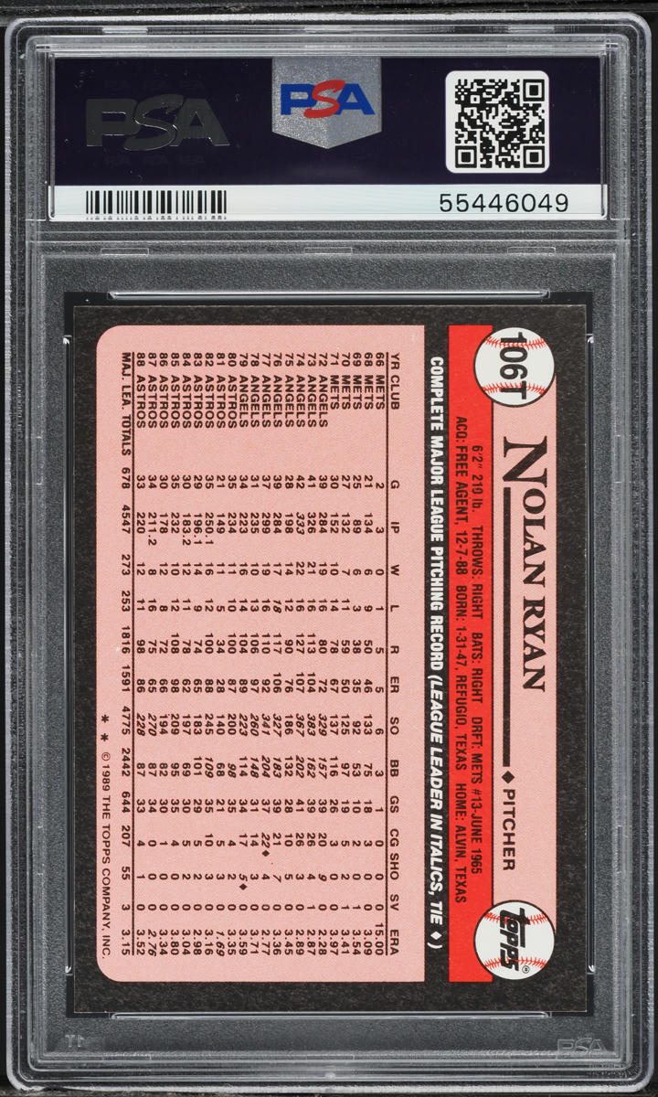 1989 Topps Traded Tiffany Nolan Ryan #106T PSA 6 EXMT