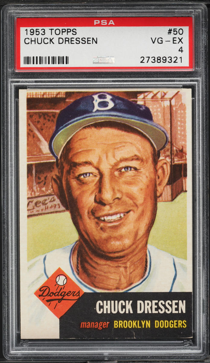 1953 Topps Chuck Dressen SHORT PRINT #50 PSA 4 VGEX