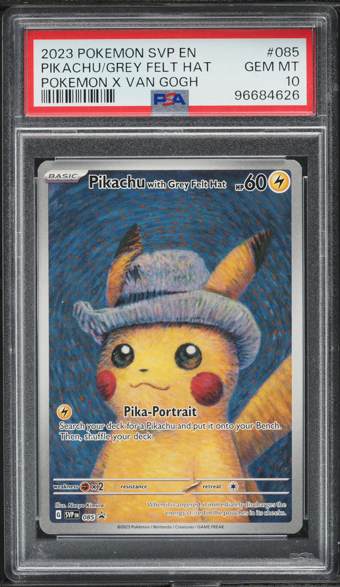 2023 Pokemon SV Promo X Van Gogh Pikachu With Grey Felt Hat #85 PSA 10 GEM MINT