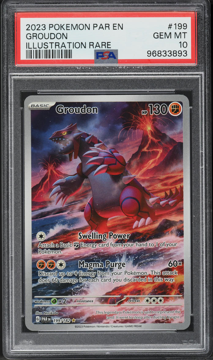 2023 Pokemon Scarlet & Violet Paradox Rift IR Groudon #199 PSA 10 GEM MINT