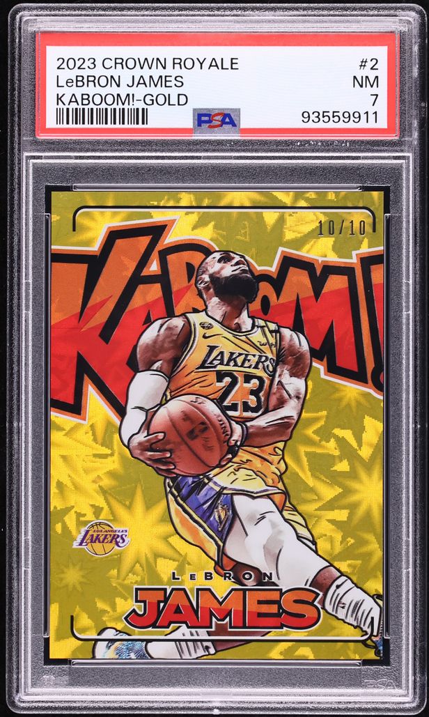 2023 Crown Royale Kaboom! Gold LeBron James 10/10 #2 PSA 7 NRMT on 