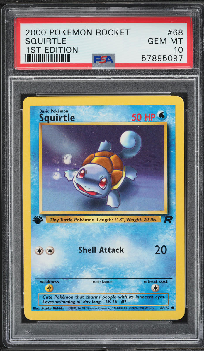 2000 Pokemon Team Rocket 1st Edition Squirtle #68 PSA 10 GEM MINT