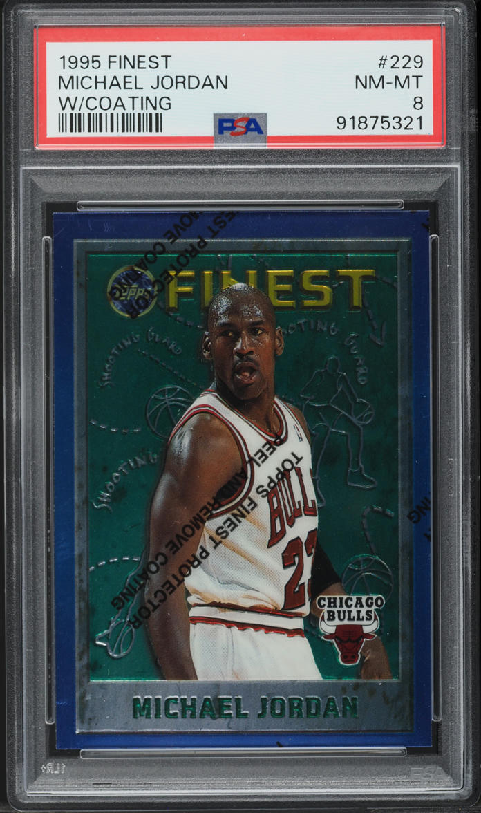 1995 Finest Basketball w/ Coating Michael Jordan #229 PSA 8 NM-MT