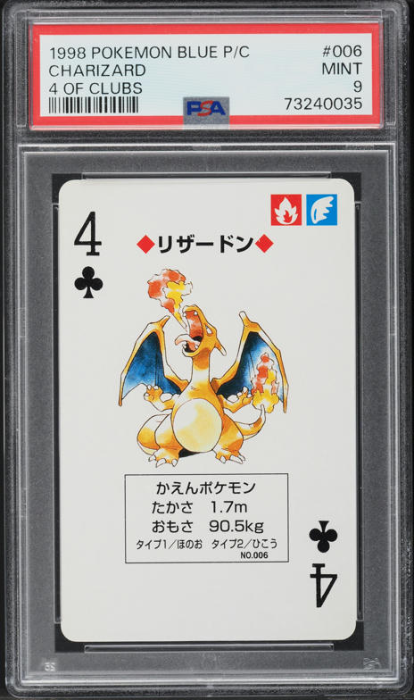 1998 Pokemon Japanese Blue Playing Cards Charizard #006 PSA 9 MINT