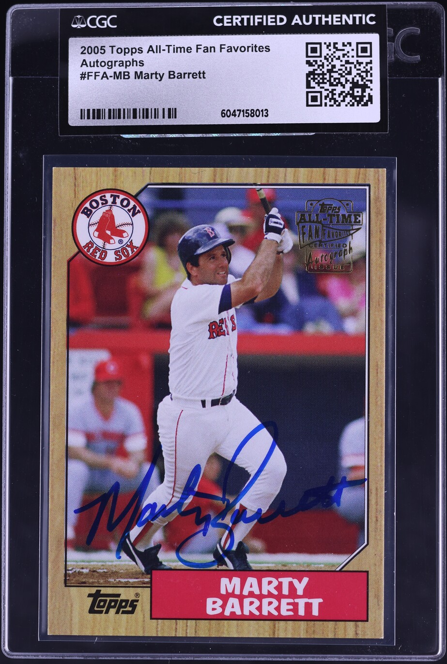 2005 Topps All-Time Fan Favorites Marty Barrett AUTO #FFA-MB CGC AUTH