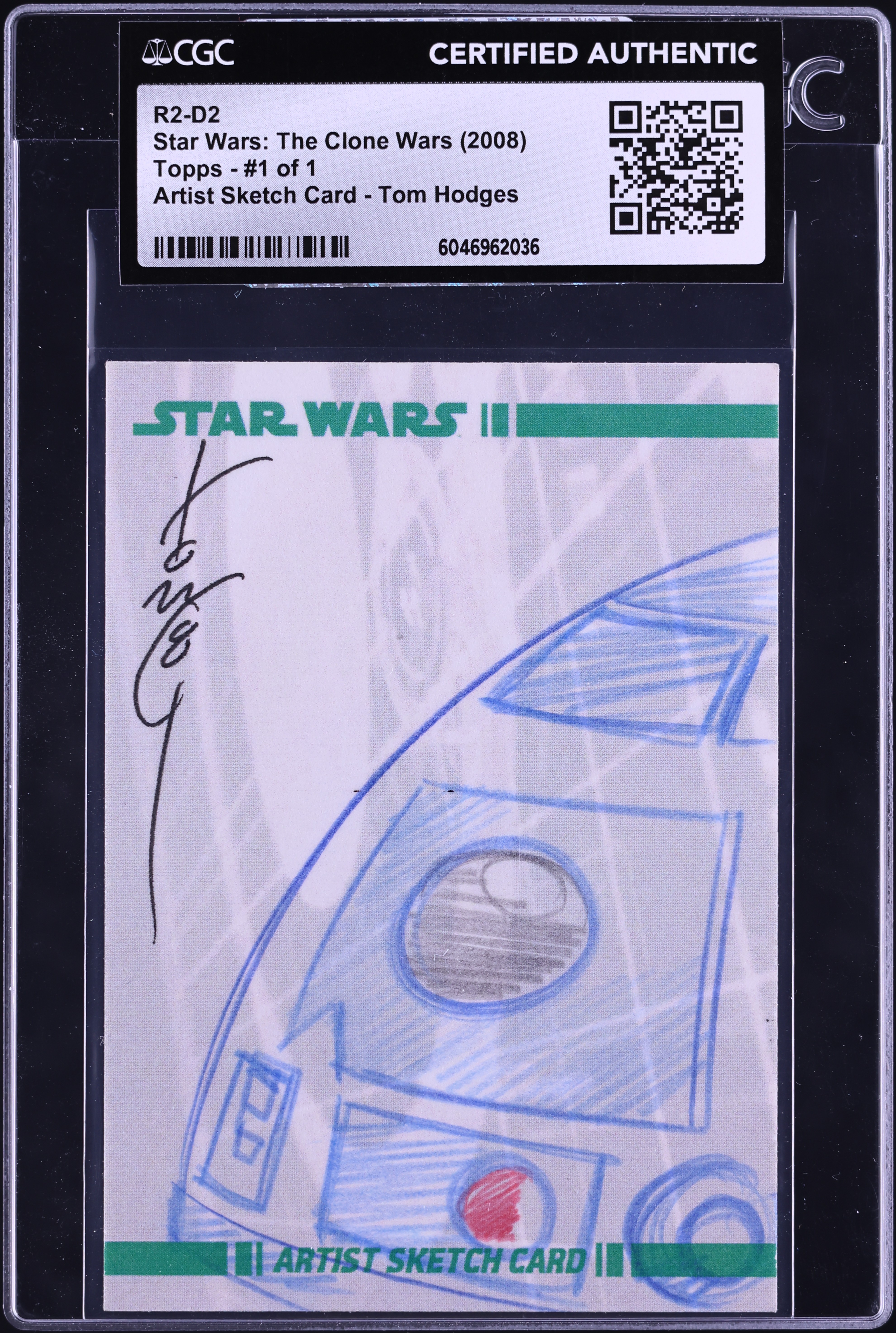 2008 Topps Star Wars: The Clone Wars Artist Sketch Tom Hodges R2