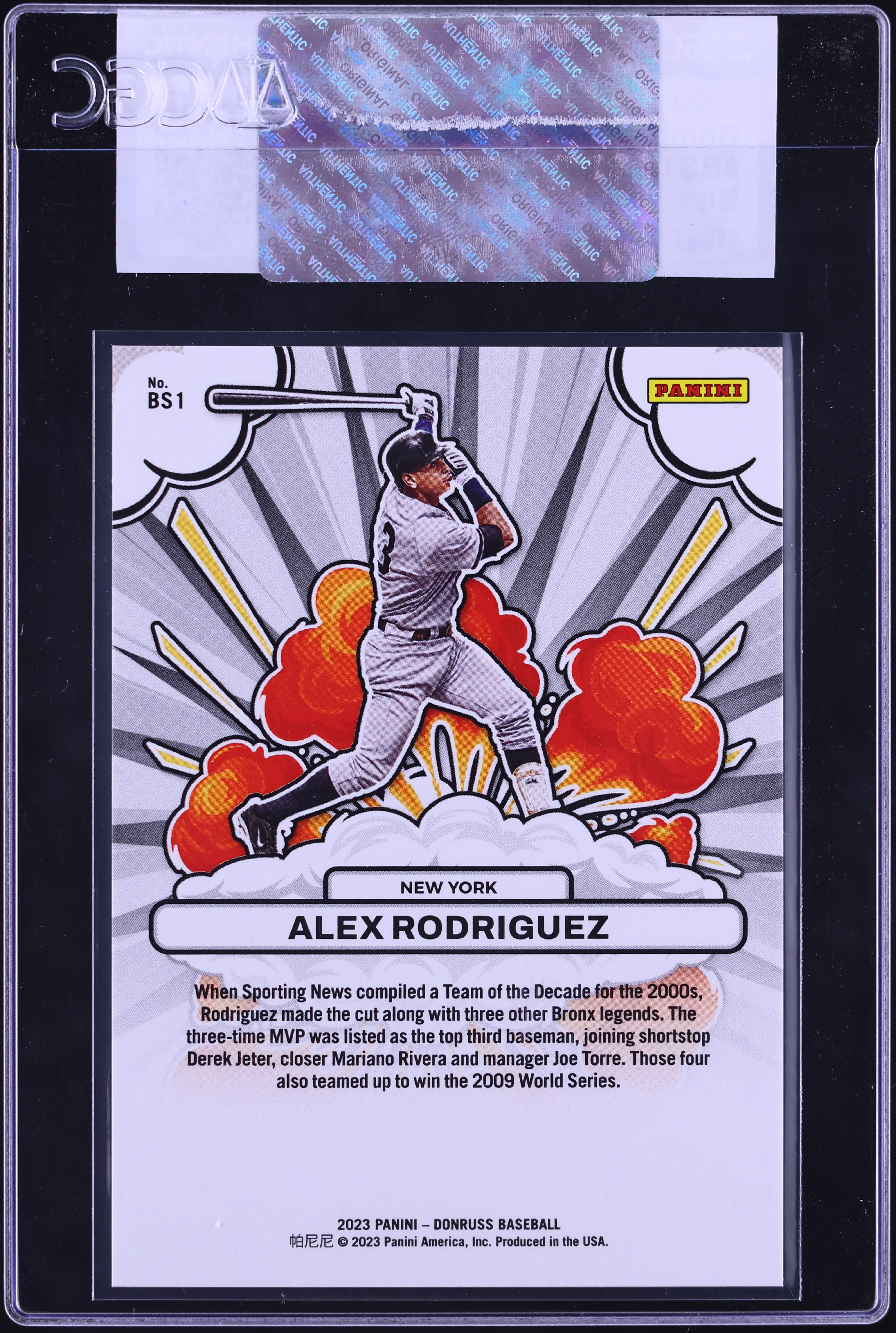 2023 Donruss Bomb Squad! Blue Alex Rodriguez /249 #BS1 CGC AUTH on