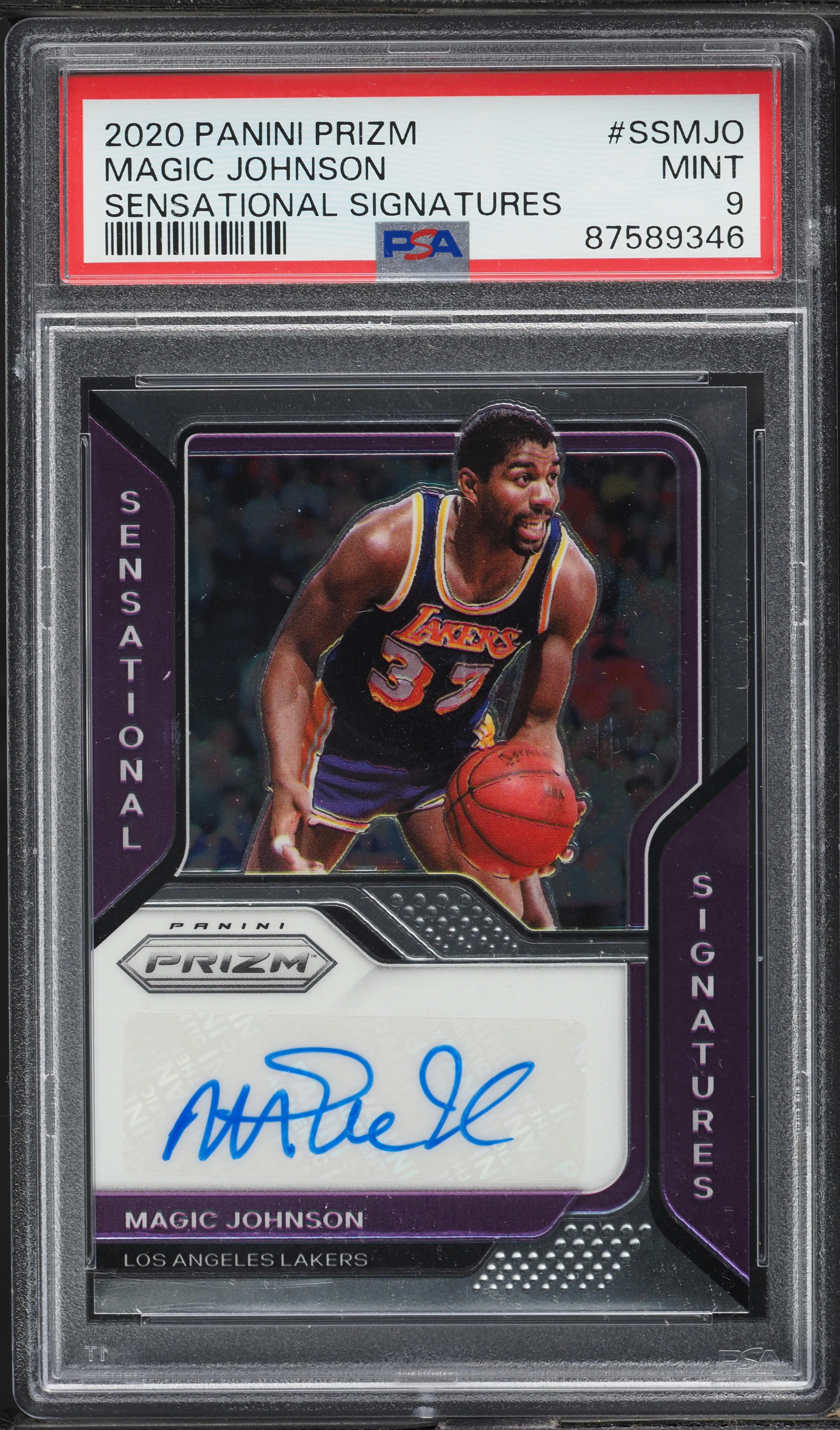 2020 Panini Prizm Sensational Magic Johnson AUTO #SSMJO PSA 9 MINT