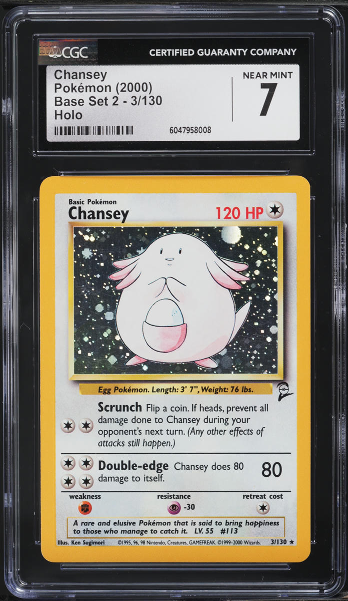 2000 Pokemon Base Set 2 Holo Chansey #3 CGC 7 NRMT