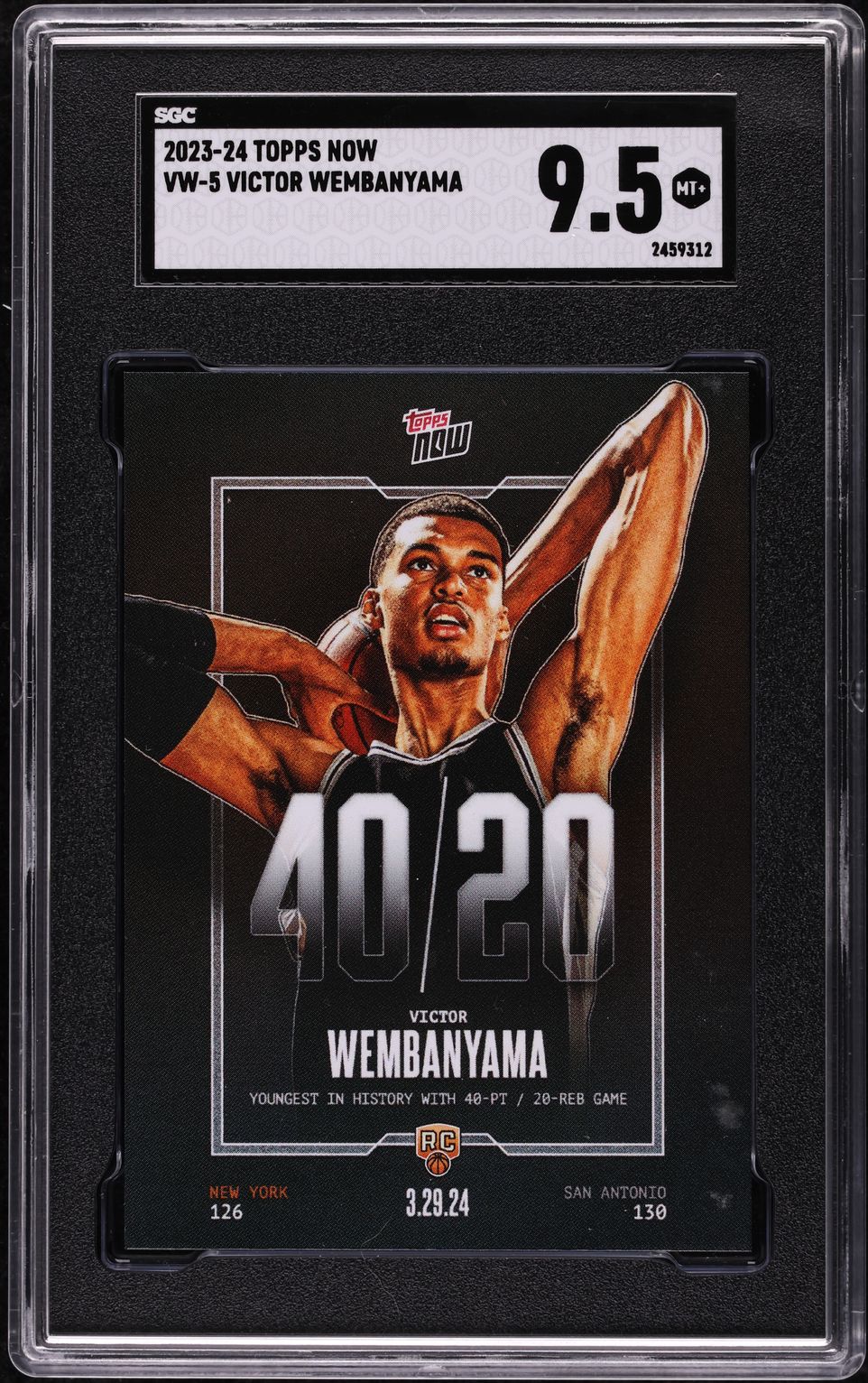 2023 Topps Now Victor Wembanyama ROOKIE #VW-5 SGC 9.5 MINT+